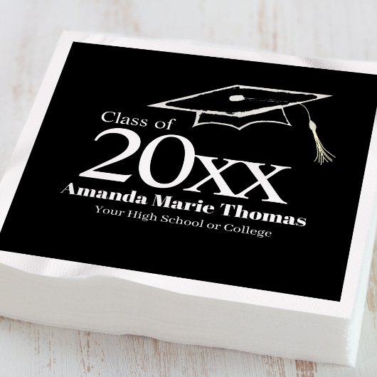 Modern Script Graduation Name Class Year Design Serviette