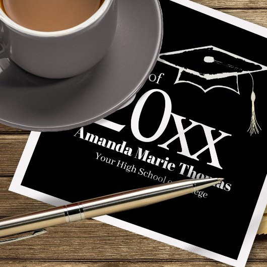 Modern Script Graduation Name Class Year Design Serviette