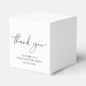 Modern Script Graduation Party Danke Geschenkschachtel (Rückseite)