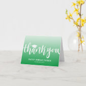 Modern Script Green Abschluss Vielen Dank Karte (Gelbe Blume)