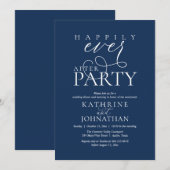 Modern Script Happily Ever After Party Elopement Einladung (Vorne/Hinten)