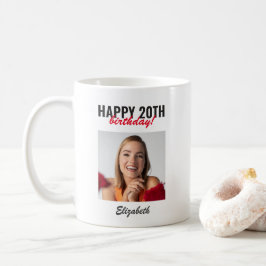 Modern Script Happy Birthday Custom Foto Gift Kaffeetasse