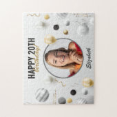 Modern Script Happy Birthday Custom Foto Gift Puzzle (Vertikal)