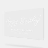 Modern Script Happy Birthday Transparent Acrylschild (Winkel)