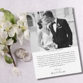 Modern Script Heart 2 Photo Wedding Dankeskarte