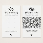 Modern Script Heart Earring Juwelier Display Card (Vorne & Hinten)