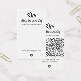 Modern Script Heart Earring Juwelier Display Card