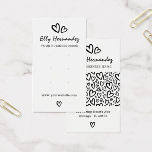 Modern Script Heart Earring Juwelier Display Card