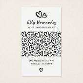 Modern Script Heart Earring Juwelier Display Card (Rückseite)