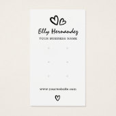 Modern Script Heart Earring Juwelier Display Card (Vorderseite)