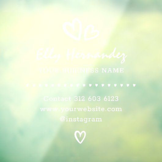 Modern Script Heart Logo White Business Store Fensteraufkleber (Blatt 3)