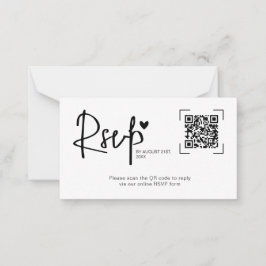 Modern Script Heart Wedding Online RSVP Cards Mitteilungskarte