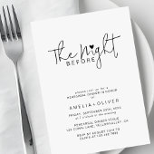 Modern Script Heart | Wedding Rehearsal Dinner Einladung