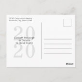 Modern Script Hello Happy New Year Foto Postkarte (Rückseite)