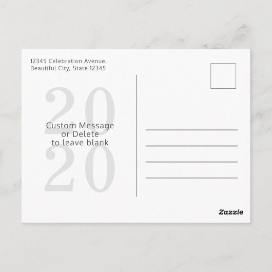 Modern Script Hello Happy New Year Foto Postkarte (Rückseite)