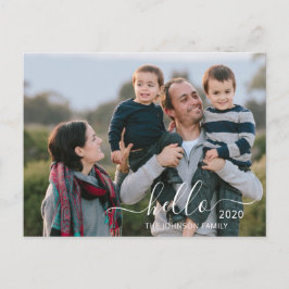 Modern Script Hello Happy New Year Foto Postkarte