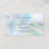 Modern Script Holographic Beautician Makeup Visitenkarte (Rückseite)