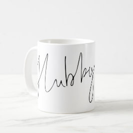 Modern Script Hubby Name Schwarz-weiß Kaffeetasse