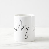Modern Script Hubby Name Schwarz-weiß Kaffeetasse (Mittel)