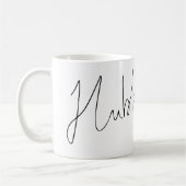 Modern Script Hubby Name Schwarz-weiß Kaffeetasse (Links)