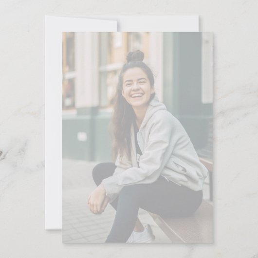 Modern Script Imitats Vellum Overlay Foto Abschlus Dankeskarte (Rückseite)