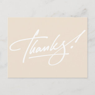 Modern Script Ivory Danke You Card Postkarte