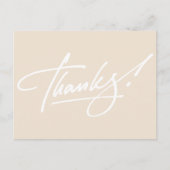 Modern Script Ivory Danke You Card Postkarte (Vorderseite)