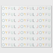Modern Script Joyful Pastel Holiday Wrapping Paper Geschenkpapier (Flach)