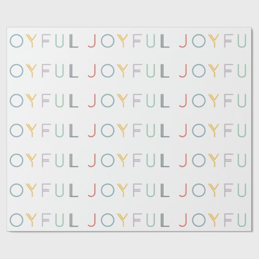 Modern Script Joyful Pastel Holiday Wrapping Paper Geschenkpapier (Flach)