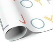Modern Script Joyful Pastel Holiday Wrapping Paper Geschenkpapier (Rolleneckpunkt)