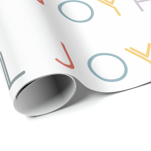 Modern Script Joyful Pastel Holiday Wrapping Paper Geschenkpapier (Rolleneckpunkt)