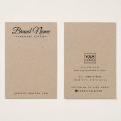 Modern Script Kraft Papier Ohrkarte (Vorne & Hinten)