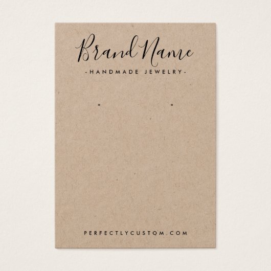 Modern Script Kraft Papier Ohrkarte (Vorderseite)