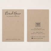 Modern Script Kraft Papier Ohrkarte (Vorne & Hinten)