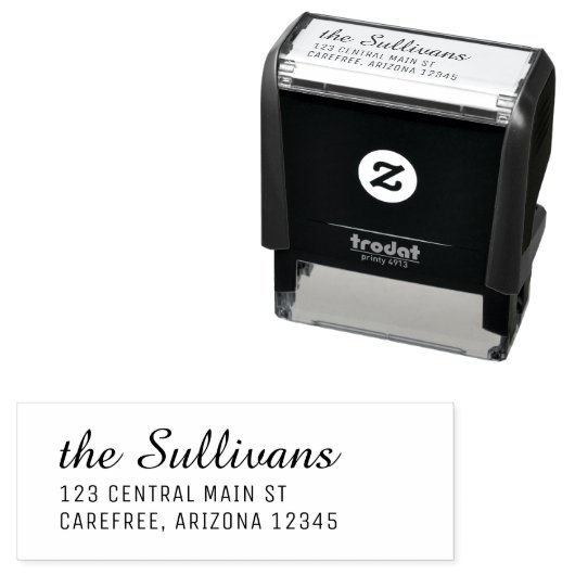 Modern Script Left Aligned Return Address Permastempel (Beispiel)