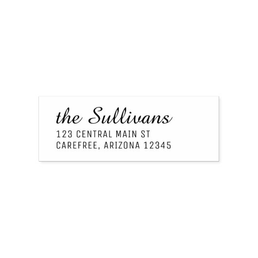 Modern Script Left Aligned Return Address Permastempel (Design)