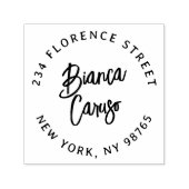 Modern Script Lettering Name Round Return Address Permastempel (Design)