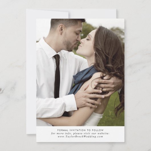 Modern Script Light Foto Template Save the Date (Rückseite)