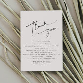 Modern Script Light Pink Wedding Danke Karte