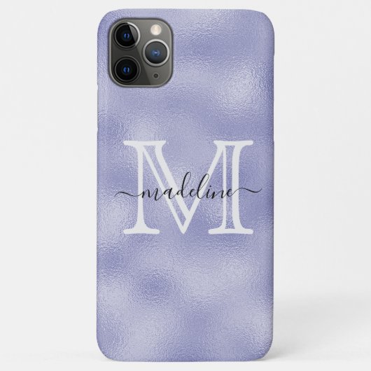 Modern Script Lila Foil Monogram Case-Mate iPhone Hülle (Rückseite)
