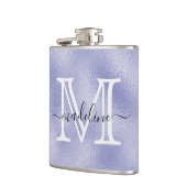 Modern Script Lila Foil Monogram Flachmann (Links)