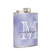 Modern Script Lila Foil Monogram Flachmann (Rechts)