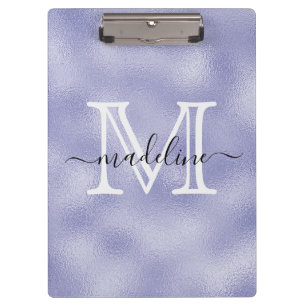 Modern Script Lila Foil Monogram Klemmbrett