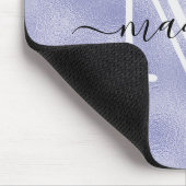 Modern Script Lila Foil Monogram Mousepad (Ecke)
