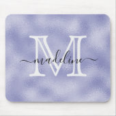 Modern Script Lila Foil Monogram Mousepad (Vorne)