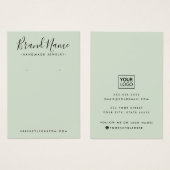 Modern-Script-Logo Salbei-Ohrring-Karte (Vorne & Hinten)