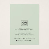 Modern-Script-Logo Salbei-Ohrring-Karte (Rückseite)