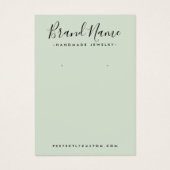 Modern-Script-Logo Salbei-Ohrring-Karte (Vorderseite)