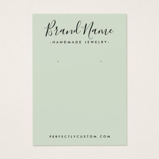 Modern-Script-Logo Salbei-Ohrring-Karte (Vorderseite)