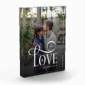 Modern Script Love Custom Engaged Couples Photo Fotoblock (Links)